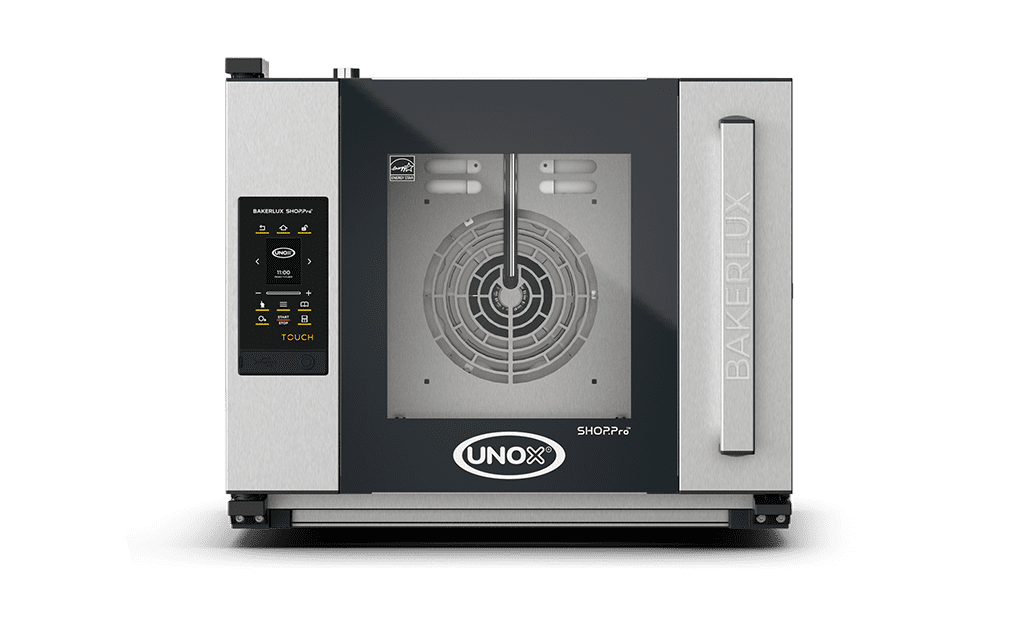 4 trays 460x330 Render of UNOX BAKERLUX SHOP.Pro™ TOUCH commercial convection with humidity oven XAFR-04HS-ETRV.