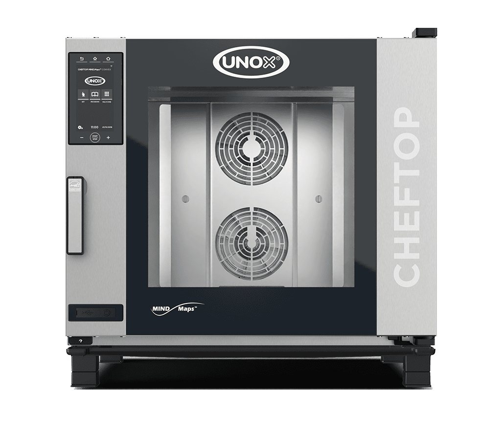 6 trays 18"x26" Render of UNOX CHEFTOP MIND.Maps™ CONVEX commercial convection oven XAVC-06FS-EQLM.
