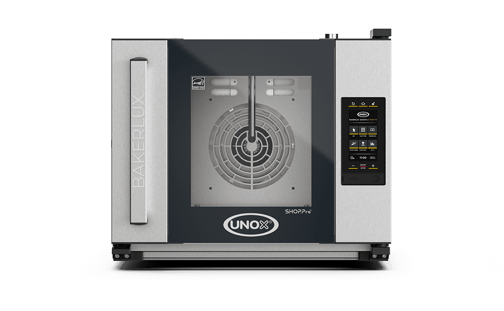 4 teglie 460x330 Render forno a convezione professionale con umidità UNOX BAKERLUX SHOP.Pro™ MASTER XEFR-04HS-EMLV.