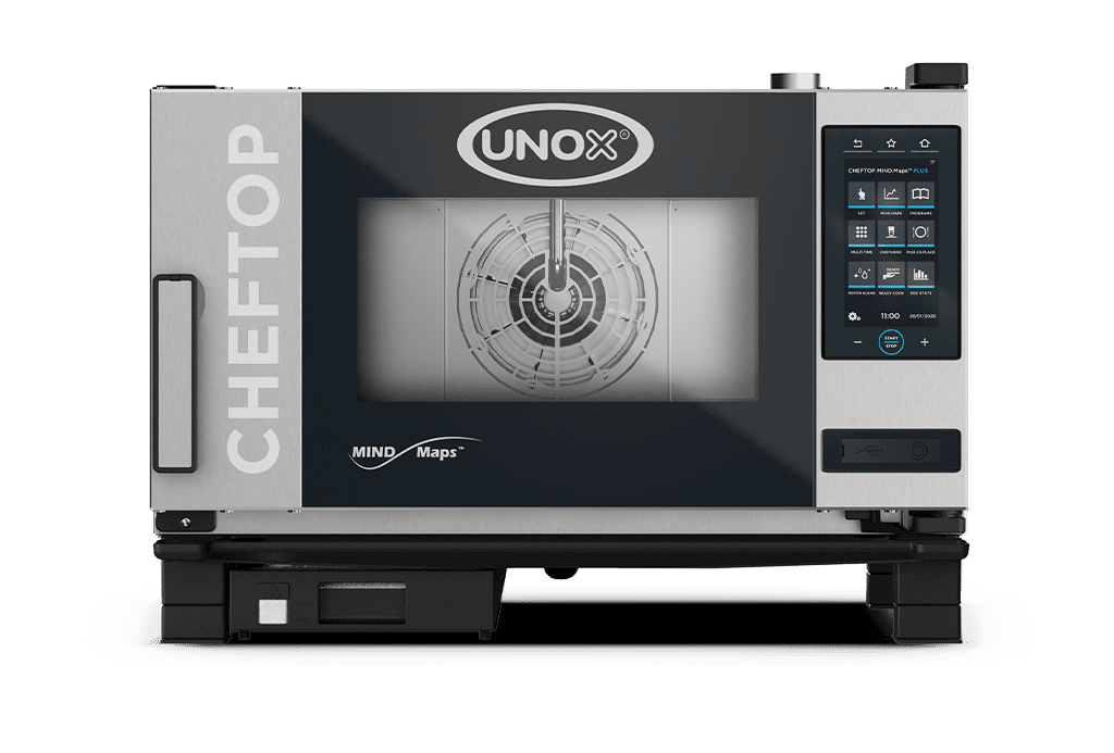 3 trays GN 1/1 Render of UNOX CHEFTOP MIND.Maps™ PLUS commercial combi oven XEVC-0311-EPLM.