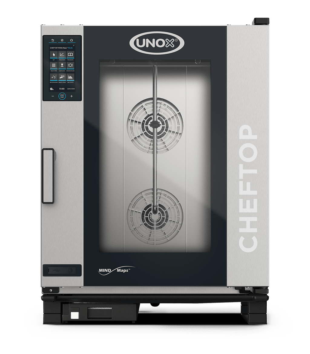 10 teglie GN 1/1 Render forno professionale combinato UNOX CHEFTOP MIND.Maps™ PLUS XEVC-1011-EPLM.