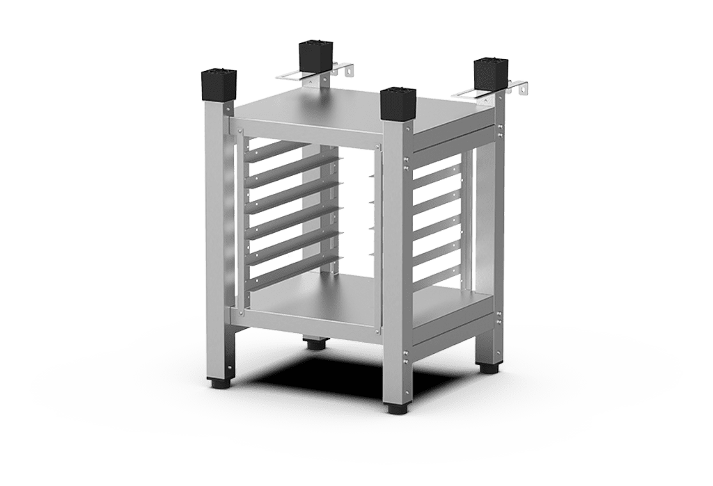 Unox Soporte multifuncional perfecto para almacenar con total seguridad las bandejas y colocar el horno a la altura perfecta para trabajar. XWCRC-0623-H.