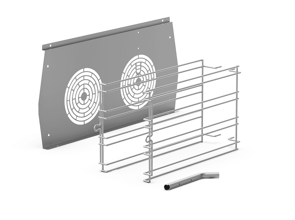Unox This kit includes everything you need to install lateral supports that allow you to use 660x460 trays instead of 600x400 trays. XC675.