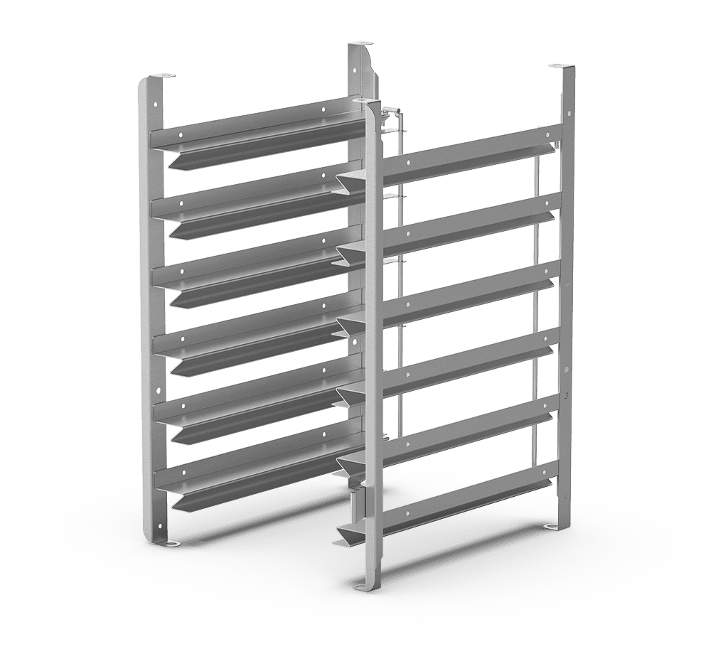 Unox Consente di utilizzare sia teglie GN1/1 sia teglie 600x400. Teglia TG990 non compatibile con i supporti laterali. XUC054.