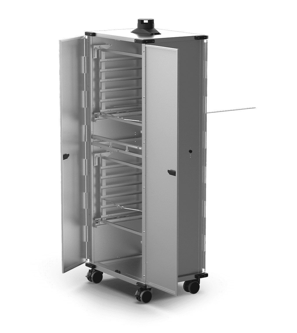 Unox Armoire mobile équipée de portes et paniers pour la cuisson, le transport et le repos de 12 plateaux alimentaires. XWBYCN-12EU-D.