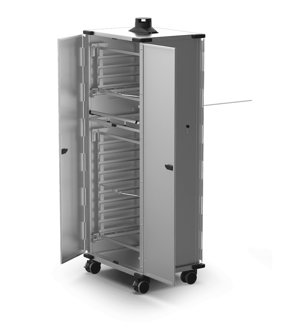 Unox Armoire mobile équipée de portes et paniers pour la cuisson, le transport et le repos de 14 plateaux alimentaires. XWBYCN-14EU-D.