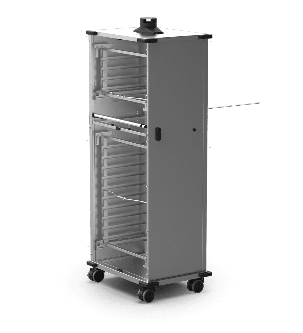 Unox Armoire mobile sans portes équipées de paniers pour la cuisson, barattage et le transport facile de 14 plateaux alimentaires. XWBYCN-14EU.
