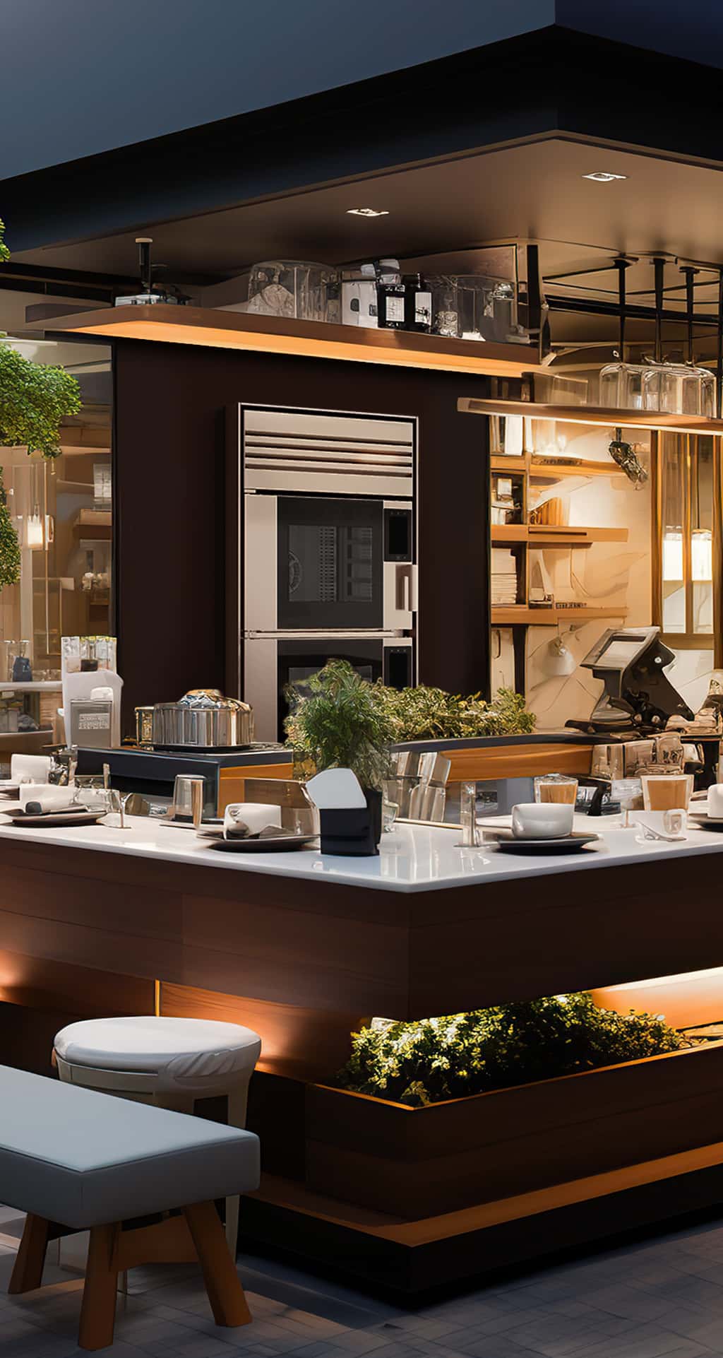 kommerzieller cheftop vista ofen in der offenen küche eines nobelrestaurants