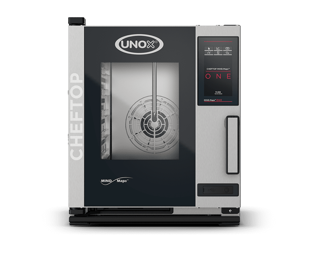 5 trays GN 2/3 Render of UNOX CHEFTOP MIND.Maps™ ONE commercial combi oven XECC-0523-E1RM.
