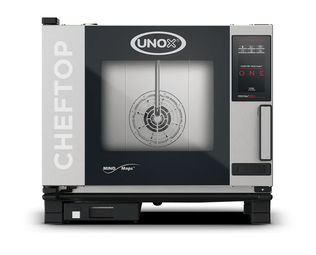 5 trays GN 1/1 Render of UNOX CHEFTOP MIND.Maps™ ONE commercial combi oven XEVC-0511-E1RM.