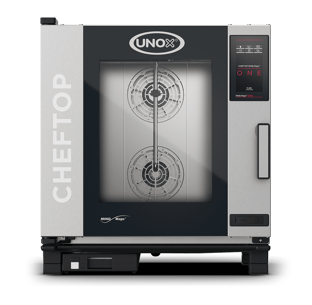 7 trays GN 1/1 Render of UNOX CHEFTOP MIND.Maps™ ONE commercial combi oven XEVC-0711-E1RM.