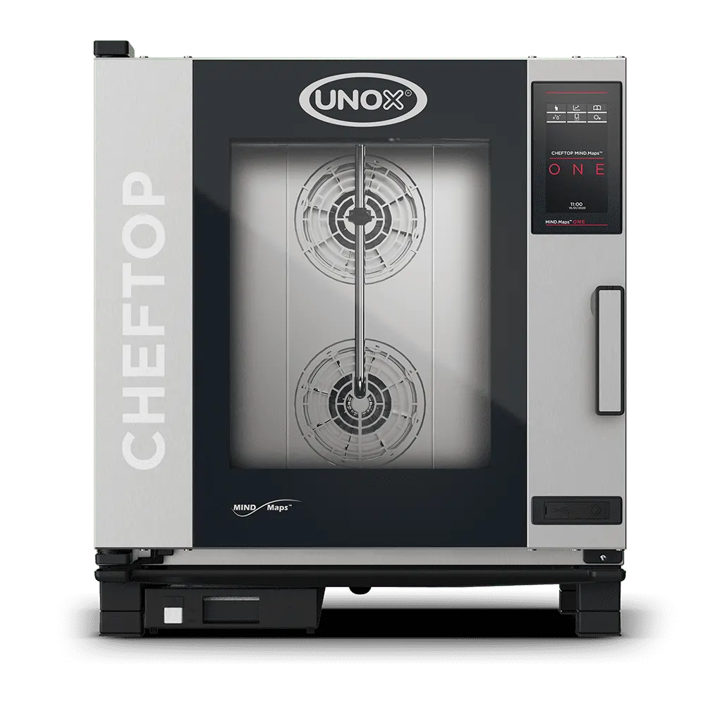 7 trays GN 1/1 Render of UNOX CHEFTOP MIND.Maps™ ONE commercial combi oven XEVC-0711-E1RM.