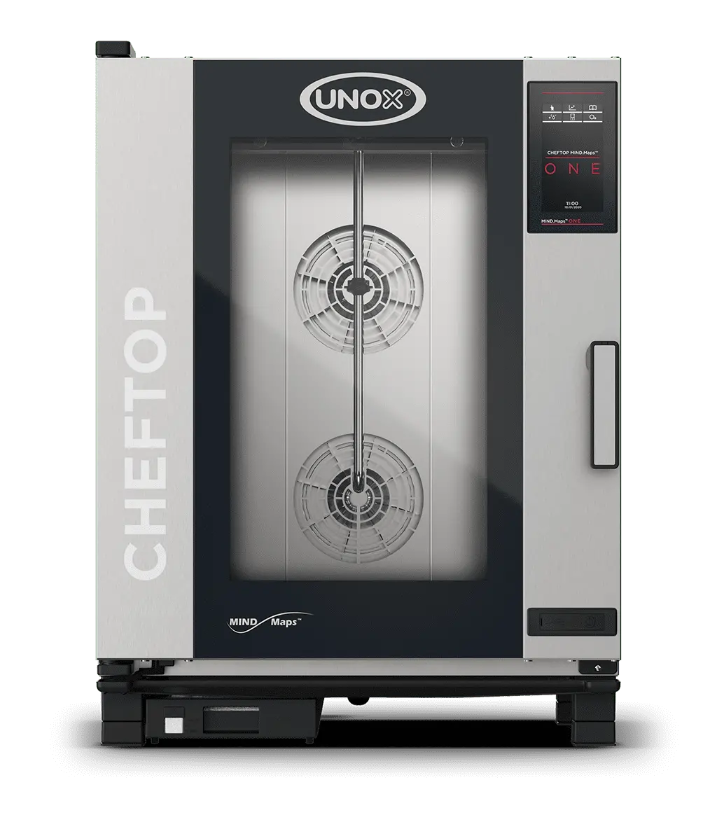 10 trays GN 1/1 Render of UNOX CHEFTOP MIND.Maps™ ONE commercial combi oven XEVC-1011-E1RM.