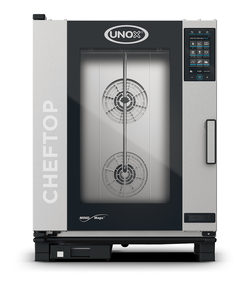 10 trays GN 1/1 Render of UNOX CHEFTOP MIND.Maps™ PLUS commercial combi oven XEVC-1011-EPRM-MS.