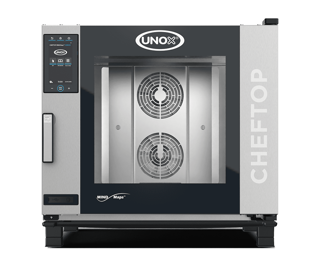 6 trays 18"x26" Render of UNOX CHEFTOP MIND.Maps™ CONVEX commercial convection oven XAVC-06FS-EQLM.