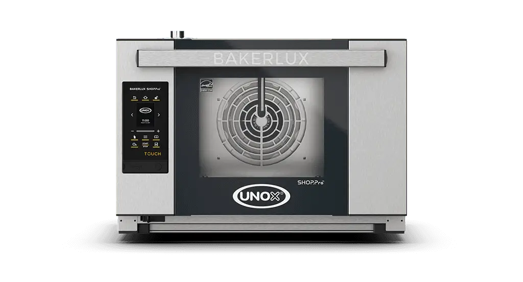 3 trays 460x330 Render of UNOX BAKERLUX SHOP.Pro™ TOUCH commercial convection with humidity oven XEFR-03HS-ETDP.