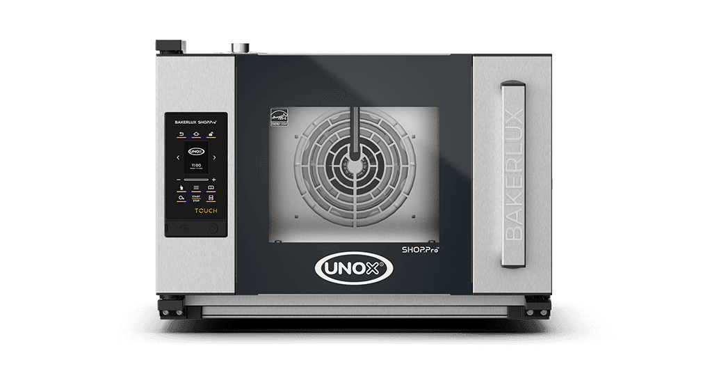 3 trays 460x330 Render of UNOX BAKERLUX SHOP.Pro™ TOUCH commercial convection with humidity oven XEFR-03HS-ETRV-MT.