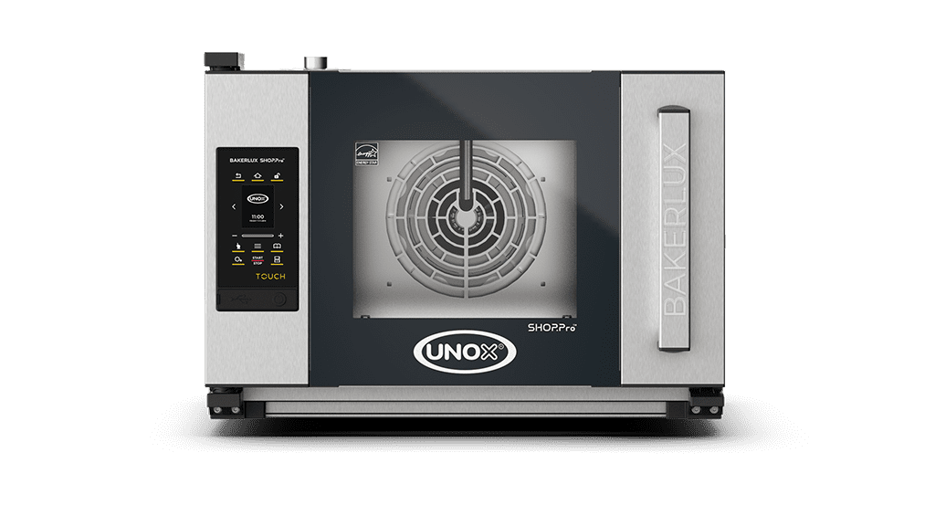 3 trays 460x330 Render of UNOX BAKERLUX SHOP.Pro™ TOUCH commercial convection with humidity oven XEFR-03HS-ETRV.