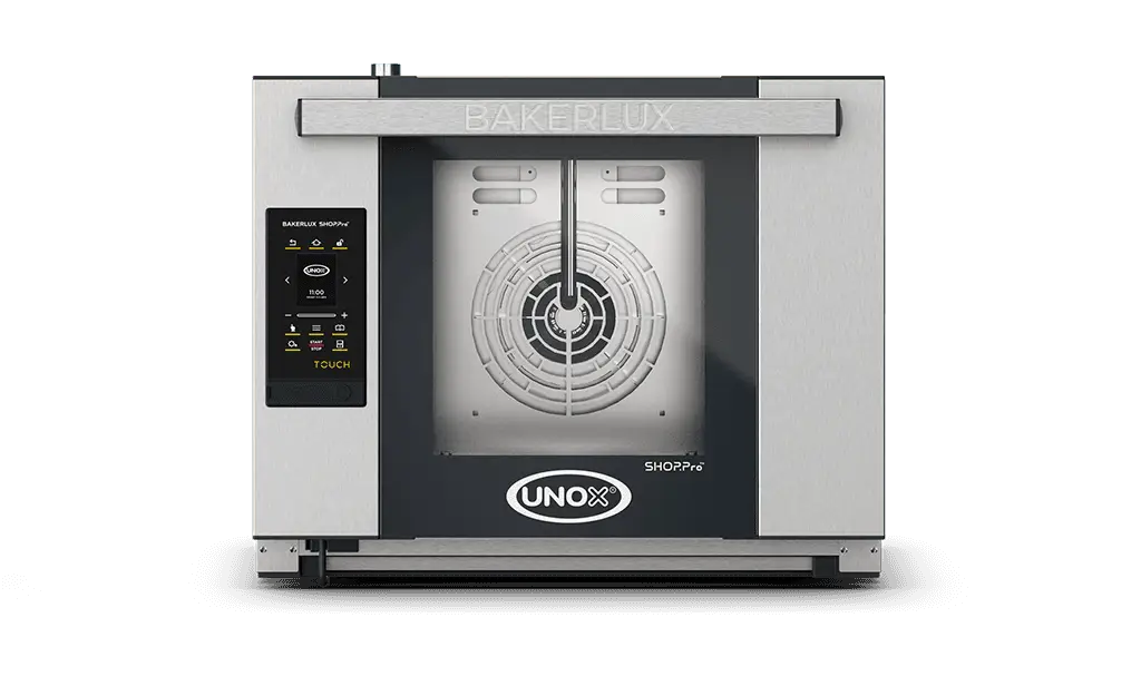 4 trays 460x330 Render of UNOX BAKERLUX SHOP.Pro™ TOUCH commercial convection with humidity oven XEFR-04HS-ETDP.