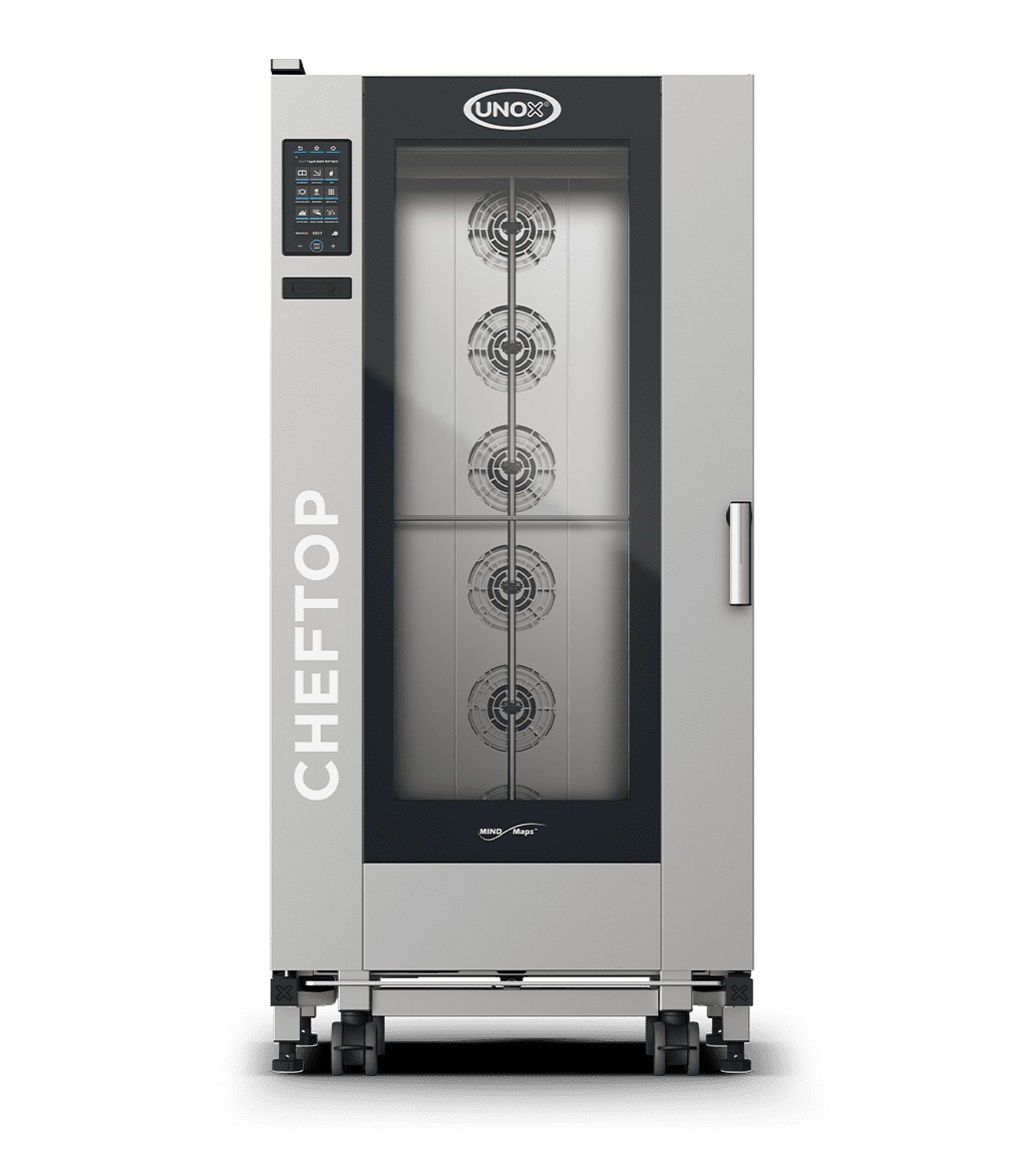20 trays GN 1/1 Render of UNOX CHEFTOP MIND.Maps™ BIG PLUS commercial trolley combi oven XEVL-2011-DPRS.