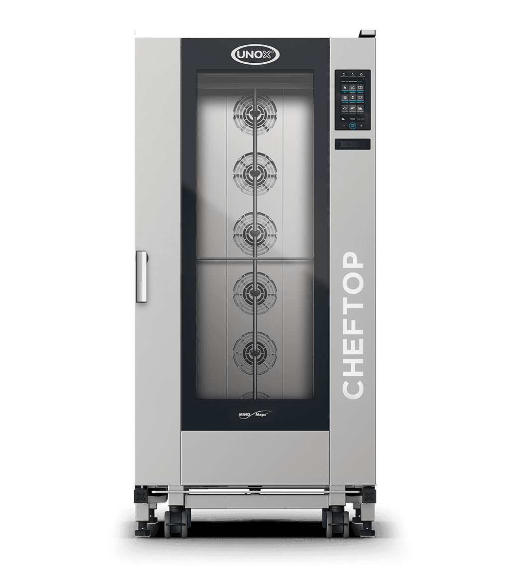 20 trays GN 1/1 Render of UNOX CHEFTOP MIND.Maps™ BIG PLUS commercial trolley combi oven XJVL-2011-DPLS.