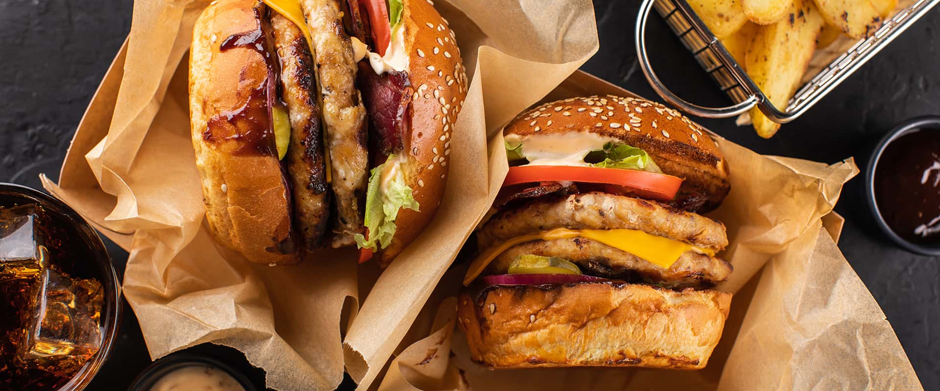 Burger and fries