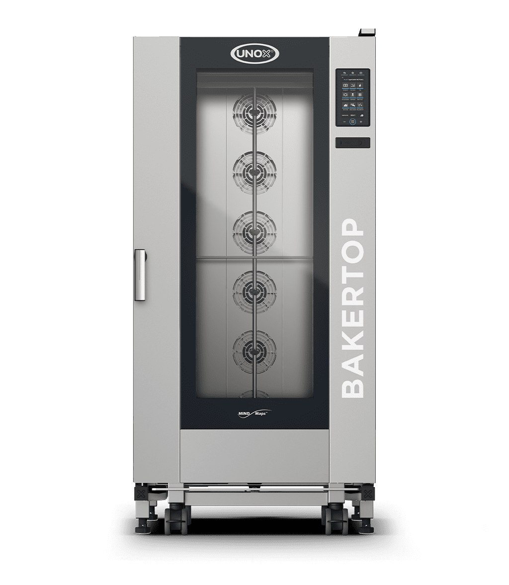 16 niveaux 600x400 Rendu du four mixte professionnel avec chariot UNOX BAKERTOP MIND.Maps™ BIG PLUS XEBL-16EU-GPLS.