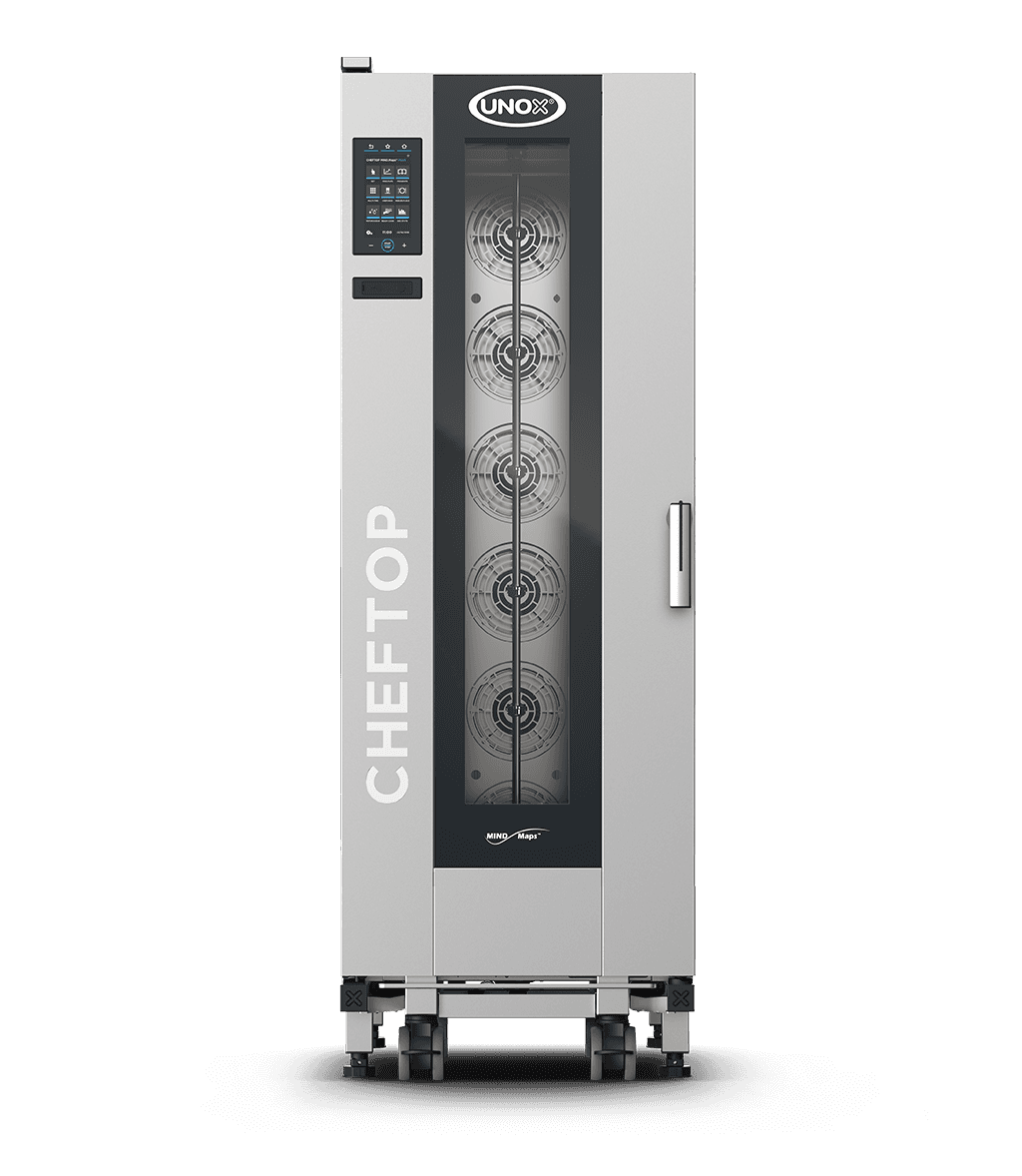 20 niveaux GN 1/1 Rendu du four mixte professionnel avec chariot UNOX CHEFTOP MIND.Maps™ BIG PLUS XECL-2013-YPRS-SF.