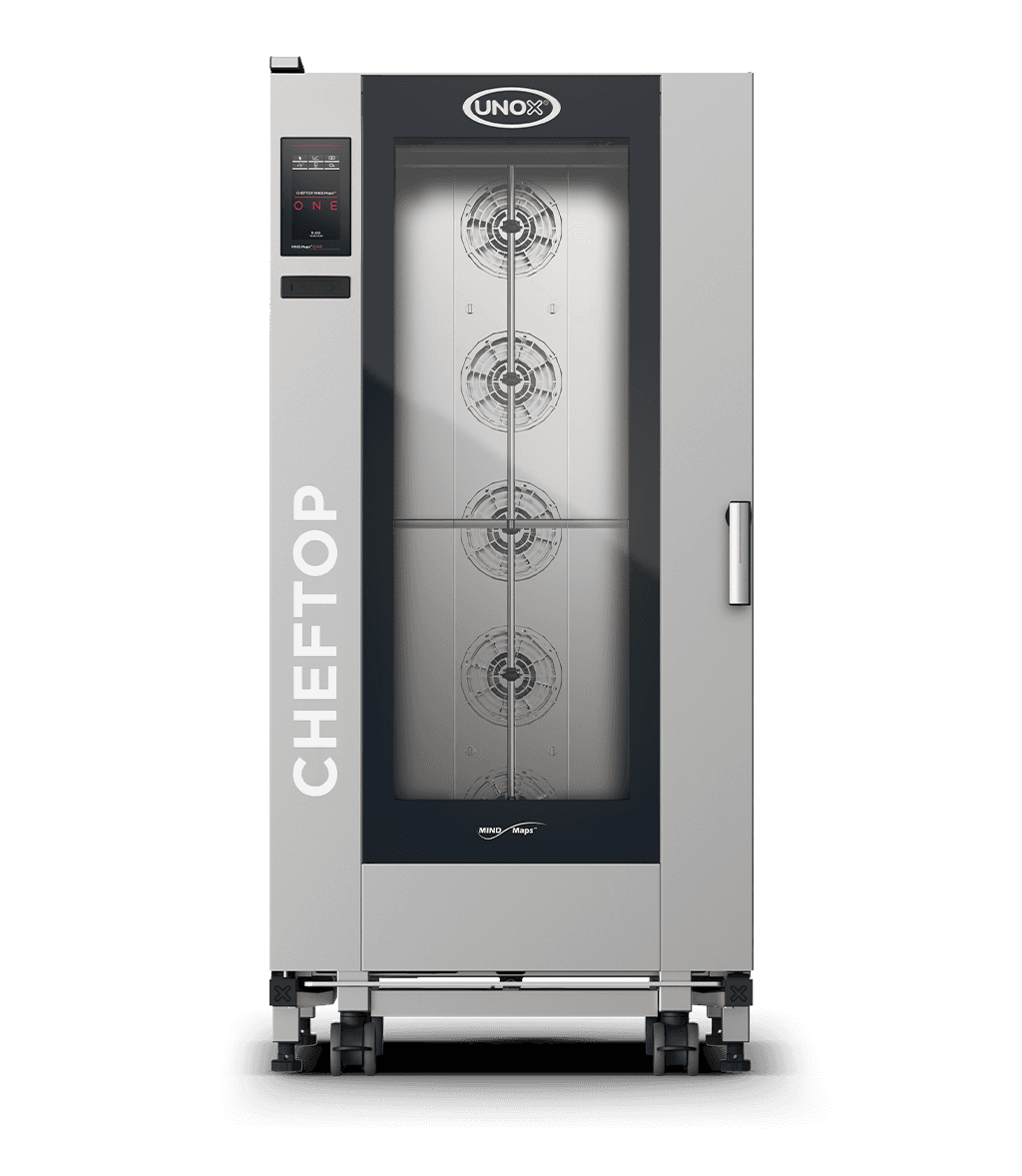 20 niveaux GN 1/1 Rendu du four mixte professionnel avec chariot UNOX CHEFTOP MIND.Maps™ BIG ONE XEVL-2011-E1RS-SF.