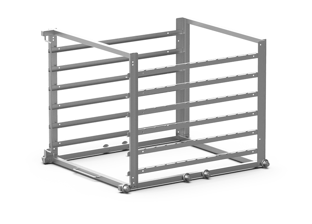 Unox Permite o carregamento e a extração rápida das bandejas, reduzindo o tempo de abertura da porta. XWDBA-0621.