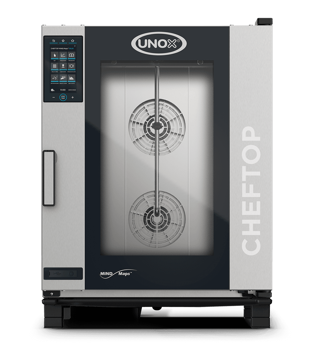 10 vsuvů GN 1/1 Obrázek profesionální konvektomat UNOX CHEFTOP MIND.Maps™ PLUS XEVC-1011-GPLM-MS.