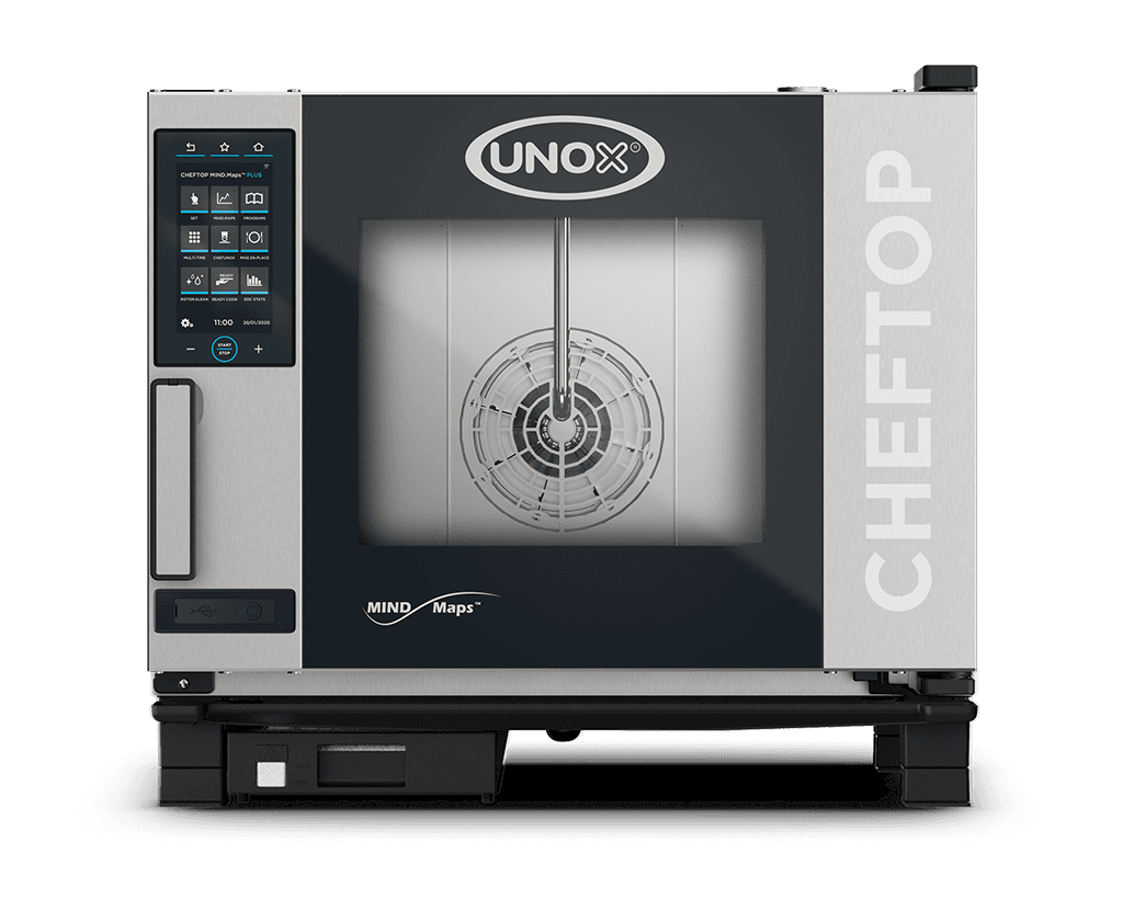 5 trays GN 1/1 Render of UNOX CHEFTOP MIND.Maps™ PLUS commercial combi oven XEVC-0511-GPLM.