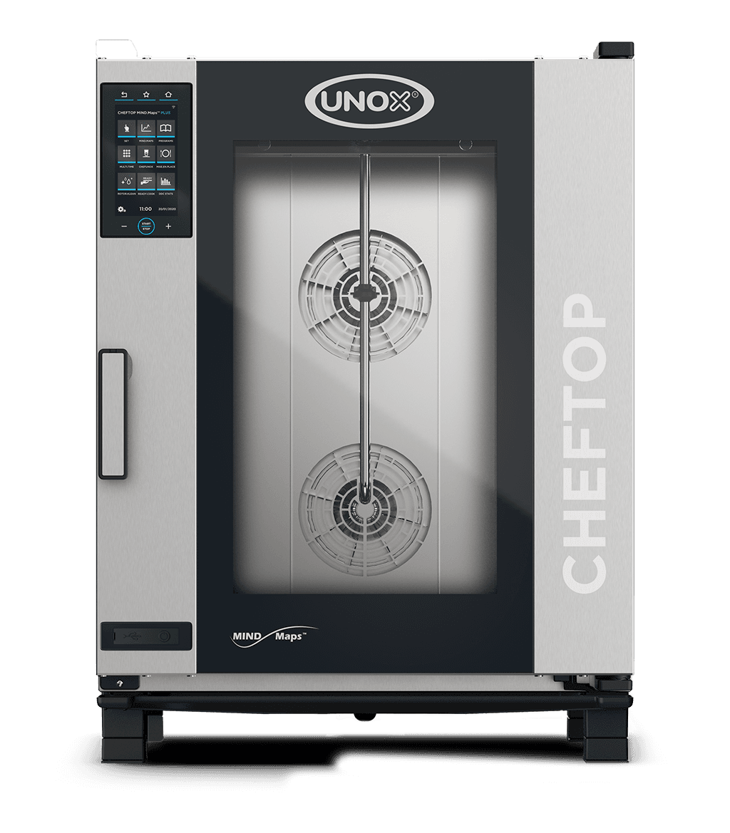 10 trays GN 1/1 Render of UNOX CHEFTOP MIND.Maps™ PLUS commercial combi oven XEVC-1011-EPLM-MS.