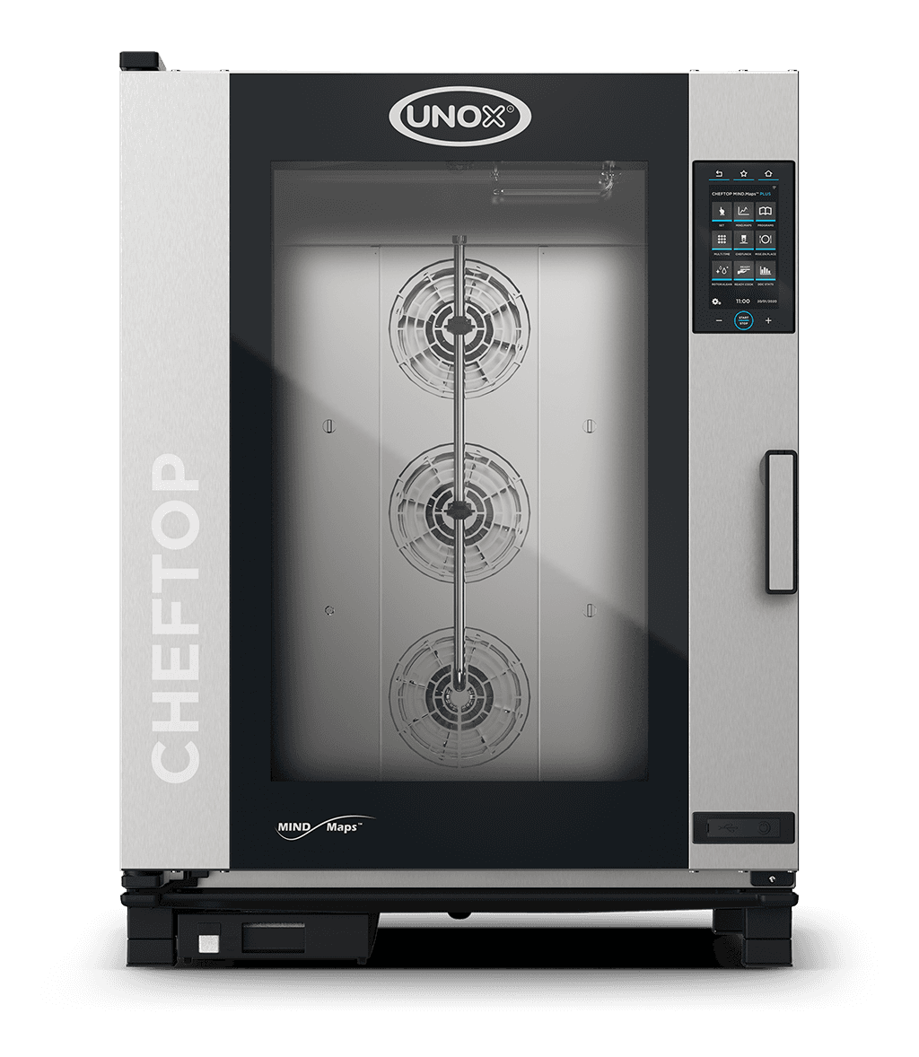 10 trays GN 2/1 Render van de UNOX CHEFTOP MIND.Maps™ PLUS professionele combi oven XEVC-1021-EPRM.
