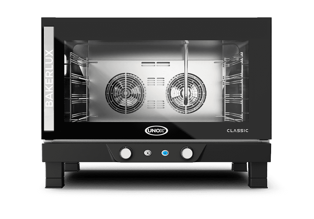 4 trays 600x400 Render van de UNOX BAKERLUX CLASSIC™ professionele convectie oven met vochtigheid XENA-04EU-EALV.