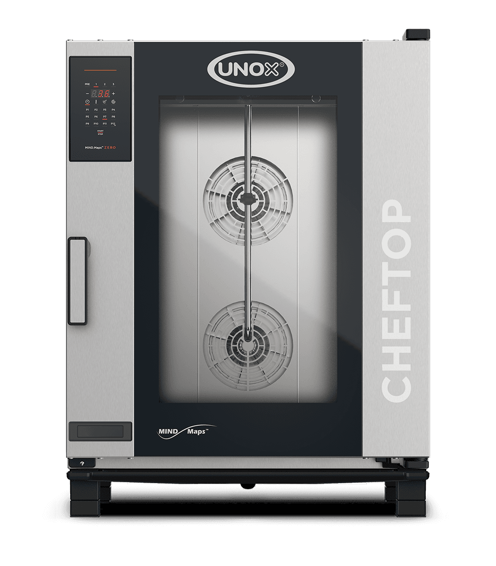 10 trays GN 1/1 Render van de UNOX CHEFTOP MIND.Maps™ ZERO professionele convectie oven met vochtigheid XEVC-1011-EZLM.