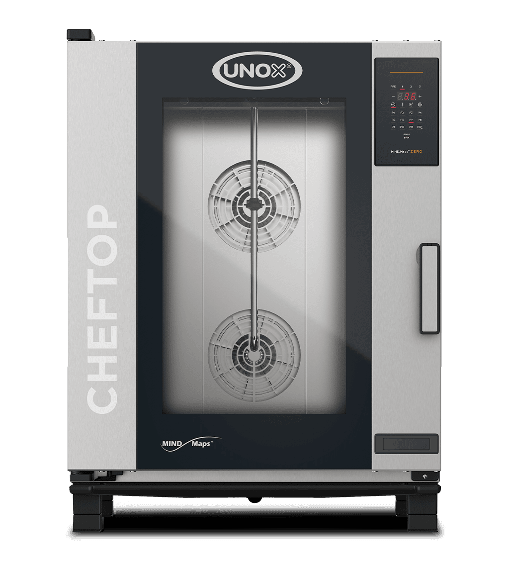 10 trays GN 1/1 Render van de UNOX CHEFTOP MIND.Maps™ ZERO professionele convectie oven met vochtigheid XEVC-1011-EZRM.