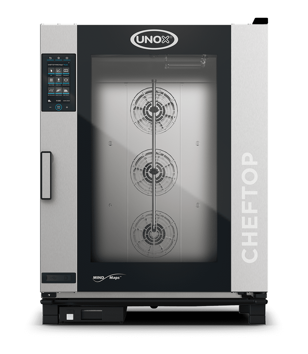 10 Bleche GN 2/1 Render des Kombidämpfers UNOX CHEFTOP MIND.Maps™ PLUS XEVC-1021-EPLM.