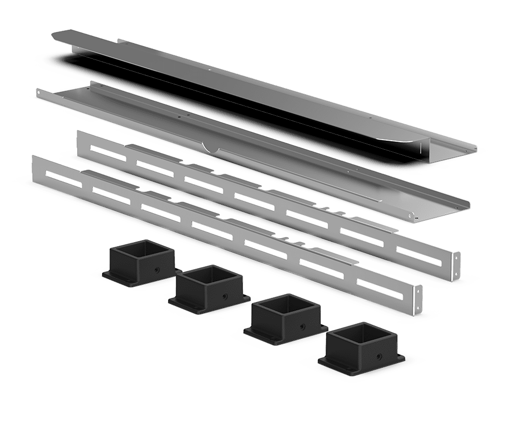 Unox It includes all the necessary parts for the correct installation of stacked BAKERTOP, DECKTOP and LIEVOX. XUC062.