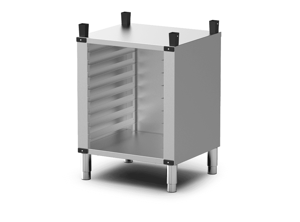 Unox De multifunctionele steun is ideaal om bakplaten veilig op te bergen en uw oven op de perfecte hoogte te plaatsen om te werken. XENRA-08HS-H.