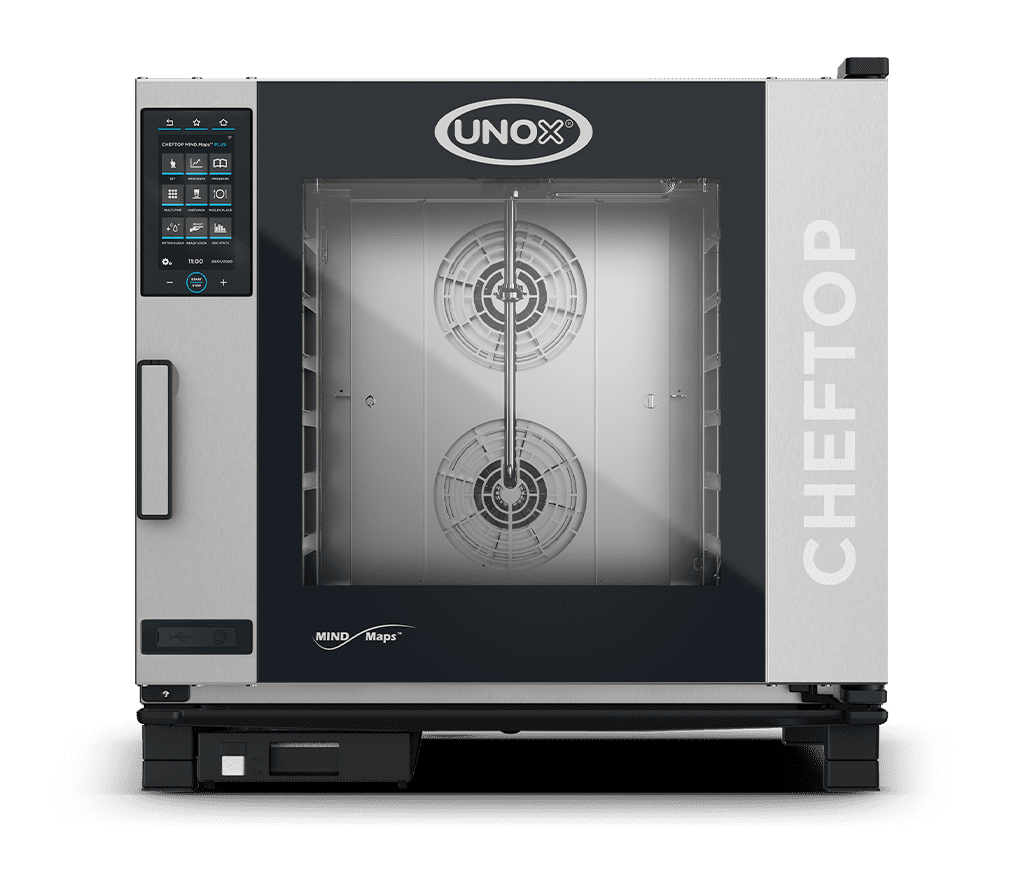6 trays 18"x26" Render of UNOX CHEFTOP MIND.Maps™ PLUS commercial combi oven XAVC-06FS-EPLM.