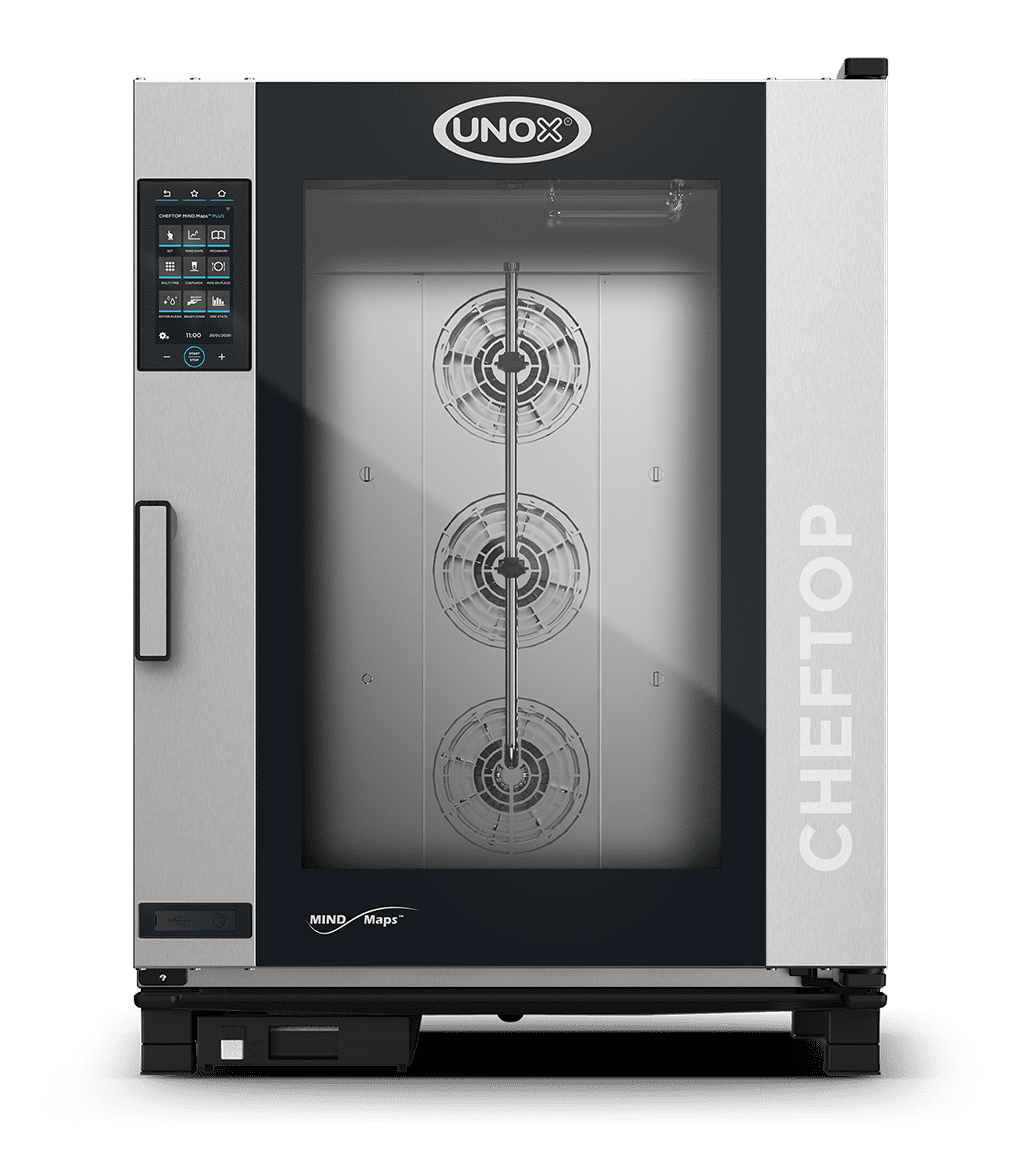 10 trays 18"x26" Render of UNOX CHEFTOP MIND.Maps™ PLUS commercial combi oven XAVC-10FS-EPLM.
