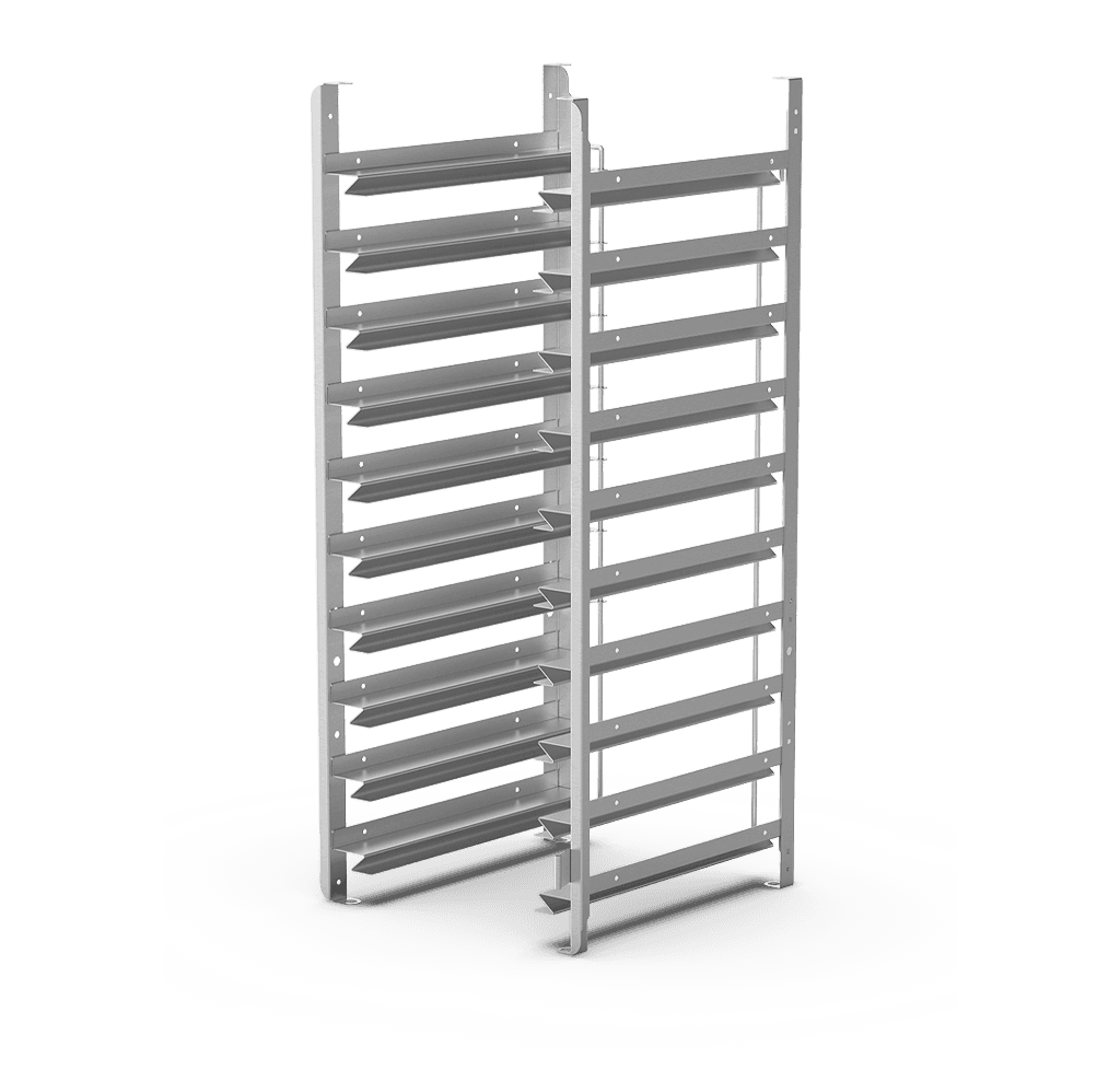 Unox It allows the use of GN 1/1 and 600x400 trays. TG990 tray not compatible with lateral supports. XUC057.