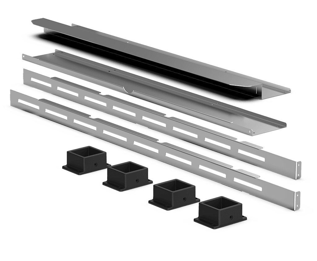 Unox It includes all the necessary parts for the correct installation of stacked BAKERTOP, DECKTOP and LIEVOX. XUC063.