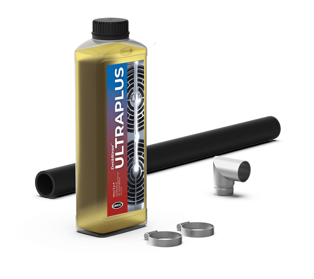 Unox It includes all the necessary parts for the correct installation of a single oven and a bottle of DET&Rinse™ ULTRAPLUS detergent (1 liter) UN 1824, 8, II - ADR limited quantity. XUC199-DRU.