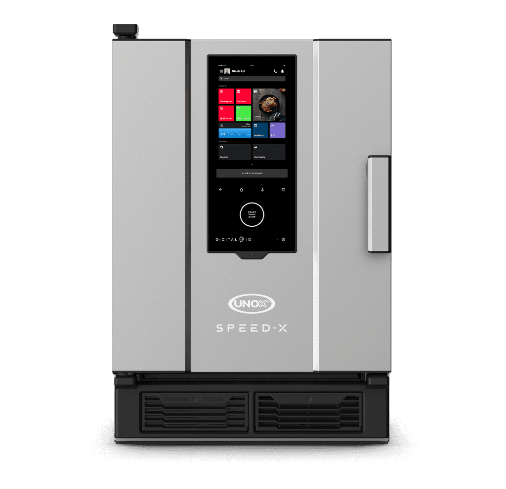 5 または 10 トレイ GN 2/3 (COMBI) UNOX SPEED-X™ 業務用コンビスピードオーブンのレンダリング XJPA-0523-EXRN.